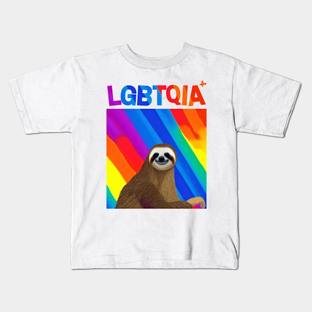 Sloth LGBTQIA+ Kids T-Shirt by Palita Design